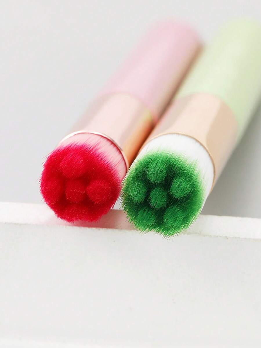 清潔用睫毛洗髮刷，2入組睫毛延長清潔刷，去黑頭去除工具，鼻毛孔深層清潔刷，化妝品睫毛清潔刷，面部清潔刷 - 彩色 - 查看 1