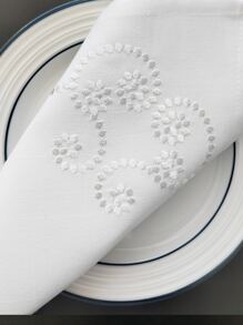 1 pieza Servilleta de poliéster y fibra de bambú, bordada, diseño elegante, decoración de mesa de cocina para cafés, restaurantes, eventos, cenas, fiestas, bodas - Servilleta cuadrada