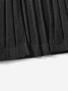 SHEIN EZwear 素色背心上衣和半身裙 - 黑色 - 查看 6