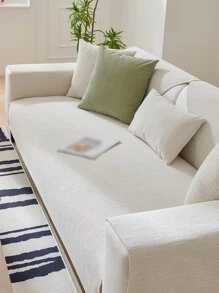 1入組素色沙發巾現代滌綸沙發套家用毛毯四季皆宜 - 米色 - 查看 4