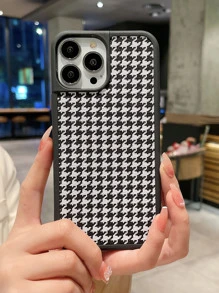 Vỏ điện thoại in hình Houndstooth - Đen và trắng - Xem 3