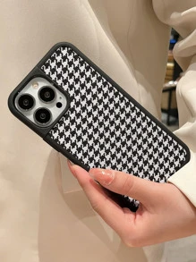 Vỏ điện thoại in hình Houndstooth - Đen và trắng - Xem 4