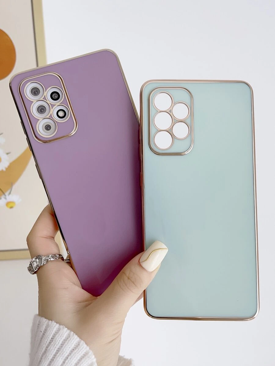 Ốp điện thoại đôi mạ 6D chống sốc màu tím và xanh lá cây, phiên bản quốc tế, không phải phiên bản nội địa. - Nhiều màu - Xem 1