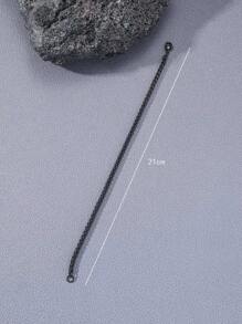 1 Miếng Thời trang Thép không gỉ Lobster Clasp Chi tiết Vòng tay Cho nam giới Để Trang Trí Hàng Ngày Đối với Đồ trang sức Qủa tặng - Màu Đen Súng - Xem 3