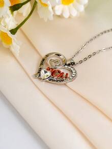Heart Pendant Necklace - Silver - View 4