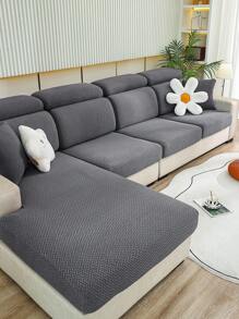 1 Hình Học Dạ Nỉ Co Giãn Ghế Sofa Bọc Ghế Sofa Polyester Hiện Đại Đệm Cho Phòng Khách - Màu xám đen - Xem 1
