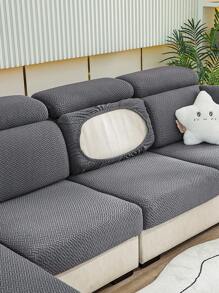 1 Hình Học Dạ Nỉ Co Giãn Ghế Sofa Bọc Ghế Sofa Polyester Hiện Đại Đệm Cho Phòng Khách - Màu xám đen - Xem 4