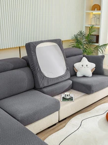 1 Hình Học Dạ Nỉ Co Giãn Ghế Sofa Bọc Ghế Sofa Polyester Hiện Đại Đệm Cho Phòng Khách - Màu xám đen - Xem 6