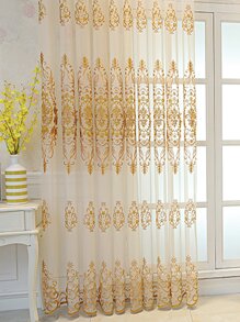 1 Màn Thêu Hoa Đơn Màn Polyester Hiện Đại Đơn Bảng Màn Sheer Cho Gia Đình - Màu be - Xem 4