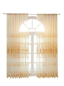 1 Màn Thêu Hoa Đơn Màn Polyester Hiện Đại Đơn Bảng Màn Sheer Cho Gia Đình - Màu be - Xem 6