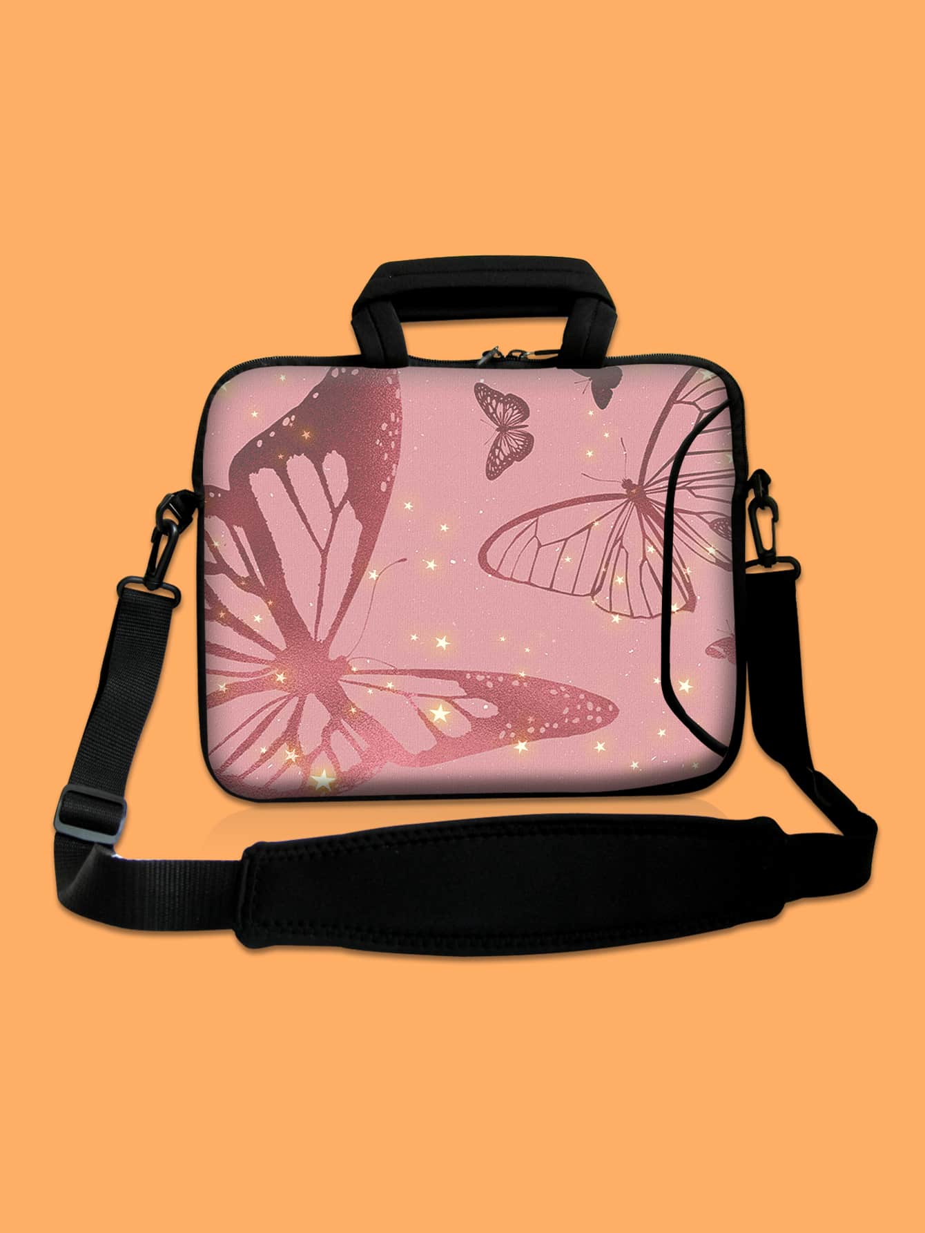 Butterfly Pattern Laptop Bag - Multicolor - View 1