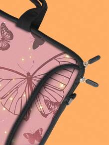 Butterfly Pattern Laptop Bag - Multicolor - View 3