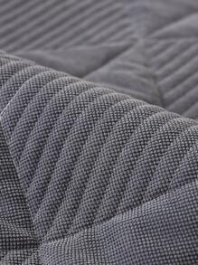 1pc Geometric Pattern Sofa Towel, Modern Polyester Sofa Cover Blanket For Home, All Season - Dark Grey - View 5