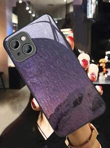 1pc Purple Galaxy Glass Case Compatible With Apple IPhone 16 Pro Max/16 Pro/16 Plus/16, Galaxy A55/A54/A53, S24 Plus/S24 Ultra/S24 FE/S24, Pixel 9/9 Pro/9 Pro XL - Multicolor - View 2