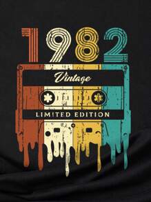 SHEIN LUNE Áo thun nữ Lá thư Giải trí - màu đen - Xem 3