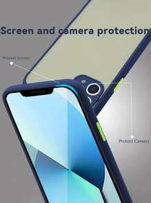 Ốp điện thoại chống rơi khối màu tương thích với iPhone 15/15Pro/15Plus/15Promax - Màu xanh lam - Xem 5