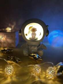 1pc PVC Creativity Night Light, Astronaut Design Baby Light For Bedroom - Yellow - View 2