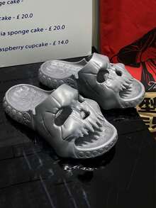 Cool Grey Slides For Women, Skeleton Design EVA Slippers For Summer - Grey - View 1