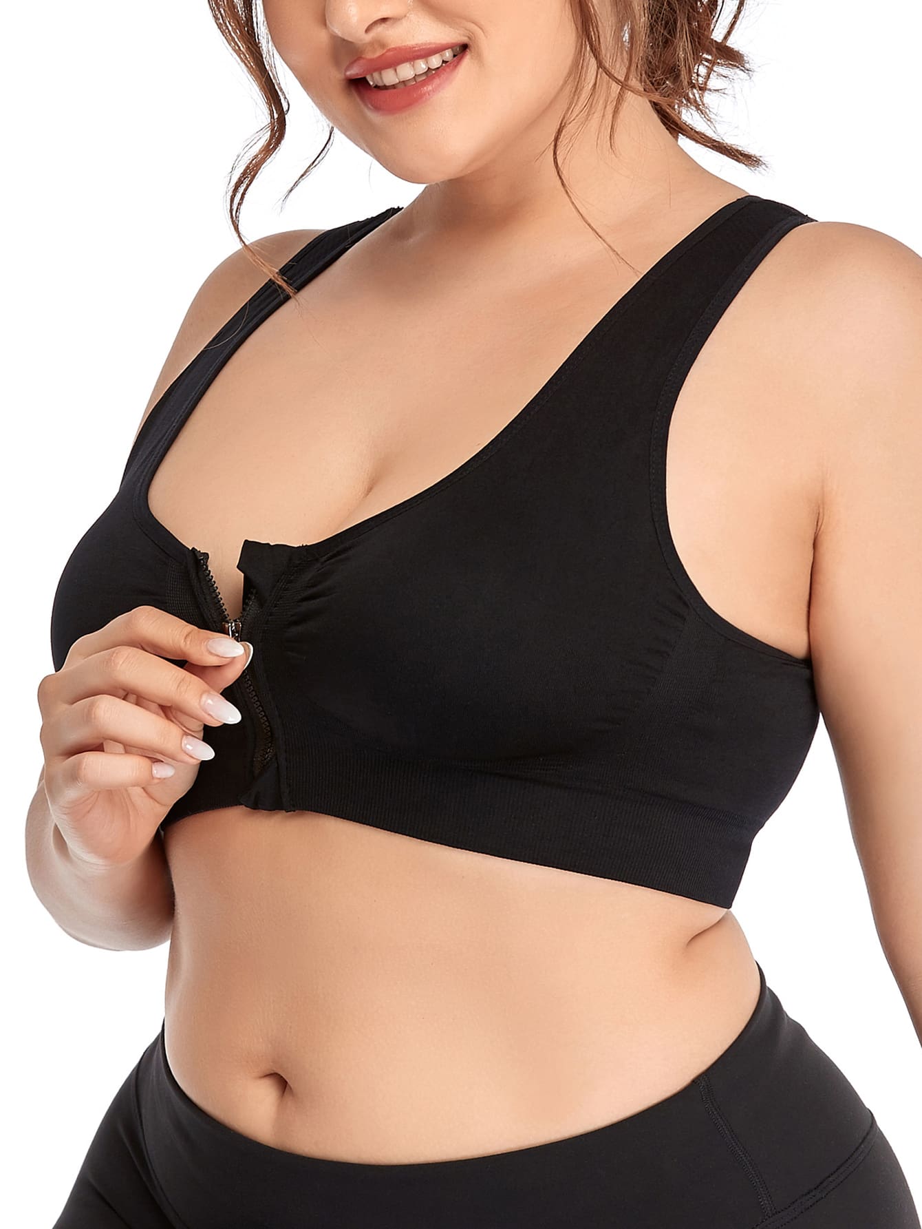 大碼拉鏈開襟工字運動型文胸