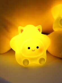 1pc Plastic Creativity Night Light, Cute Star Design Baby Light For Bedroom - Yellow - View 2