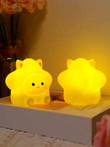 1pc Plastic Creativity Night Light, Cute Star Design Baby Light For Bedroom - Yellow - View 4
