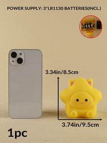 1pc Plastic Creativity Night Light, Cute Star Design Baby Light For Bedroom - Yellow - View 8