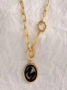 Collar con accesorio oval - Dorado - Ver 1