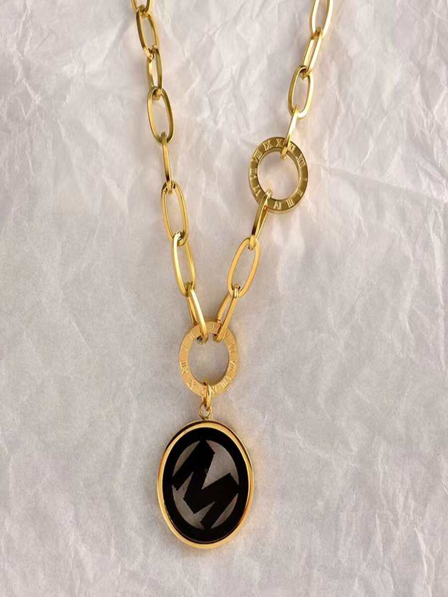 Collar con accesorio oval - Dorado - Ver 1