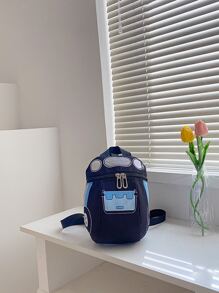 Mochila Infantil Perdida Anti-negro De Dibujos Animados Con Cierre De Cremallera De Nylon, Adecuada Para Las Cuatro Estaciones - Negro - Ver 2