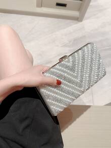 Long lanh lấp lánh, sáng bóng quyến rũ, thanh lịch, tinh tế, tinh tế bằng kim cương nhân tạo & ngọc trai giả Túi hộp trang trí cho bữa tiệc Túi ăn tối, túi buổi tối cho cô gái dự tiệc, phụ nữ, dành cho nữ Hoàn hảo cho bữa tiệc, đám cưới, vũ hội, bữa tối / tiệc, cho cocktail Món quà tốt nhất cho phụ nữ - trắng - Xem 6