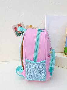 Chicas Mochila clásica con estampado de dibujos animados medio - Rosa - Ver 3