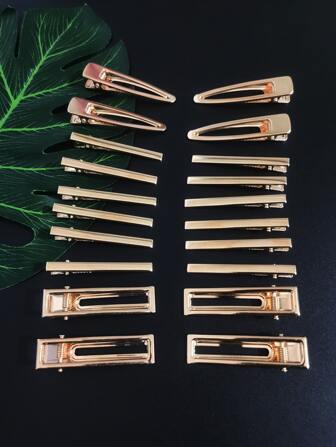 20 piezas de pasadores de pelo sólidos, para uso casual y escolar