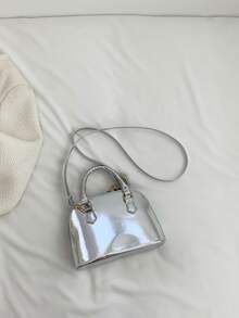 女孩鱷魚壓紋貝殼包小前衛