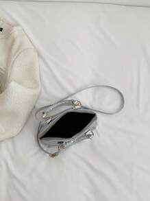 女孩鱷魚壓紋貝殼包小前衛