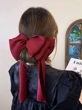 Clip de pelo con decoración de lazo, lindo para el Día de San Valentín, accesorios para el cabello, pasadores, pinzas para el cabello, garras para el cabello, artículos escolares, elegantes, para la universidad, atuendo de invierno para mujeres, lazos