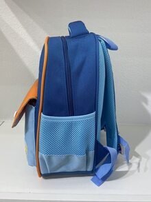 Chicos Mochila clásica con estampado de dibujos animados medio - Celeste - Ver 4