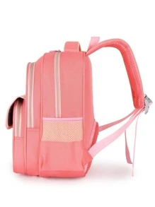 Chicas Mochila clásica con estampado de dibujos animados medio - Rosado Sandía - Ver 2