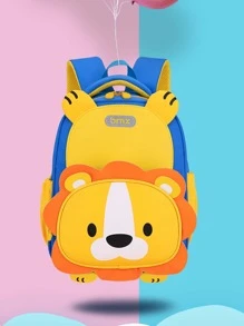 Chicos Mochila clásica con estampado de dibujos animados medio - azul real - Ver 1