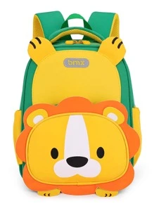 Chicos Mochila clásica con estampado de dibujos animados medio - Verde - Ver 3