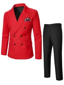 Manfinity Men Double Breasted Blazer & Suit Trousers - Multicolor - View 3