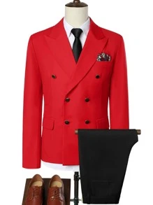 Manfinity Men Double Breasted Blazer & Suit Trousers - Multicolor - View 1