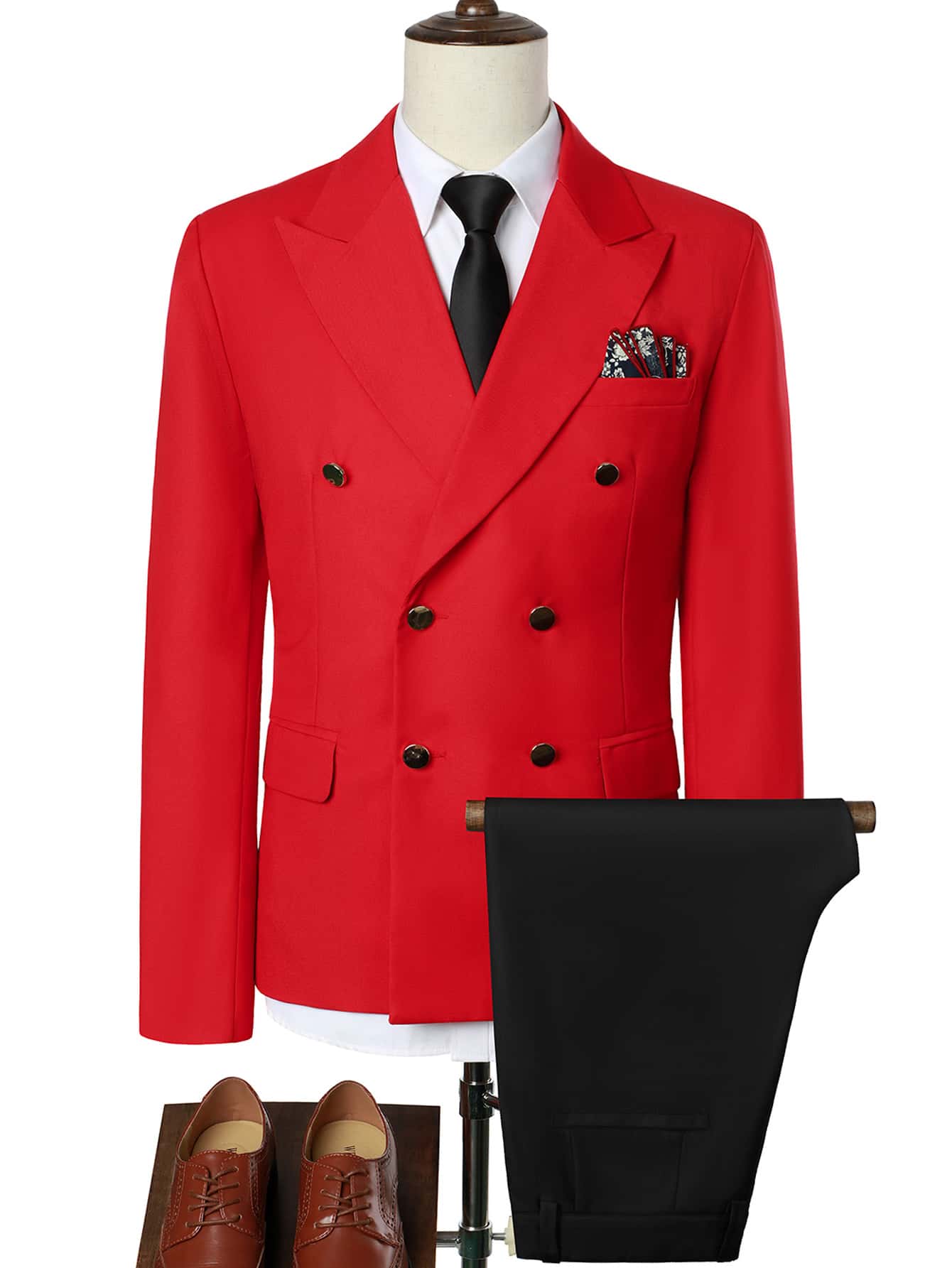 Manfinity Men Double Breasted Blazer & Suit Trousers - Multicolor - View 1