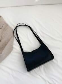 幾何浮雕法棍包搭扣裝飾 - 黑色 - 查看 2