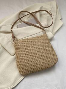 Straw Bag, Shoulder Bag, Large Capacity Fashion Woven Bag, 2024 New Casual Elegant, Casual Women's Bag, Beach Bag - Khaki - View 6
