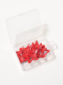 10入組女性蝴蝶結設計可愛髮夾適用於日常 - 紅色 - 查看 3