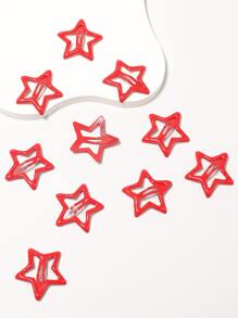 10入組女性蝴蝶結設計可愛髮夾適用於日常 - 紅色 - 查看 4