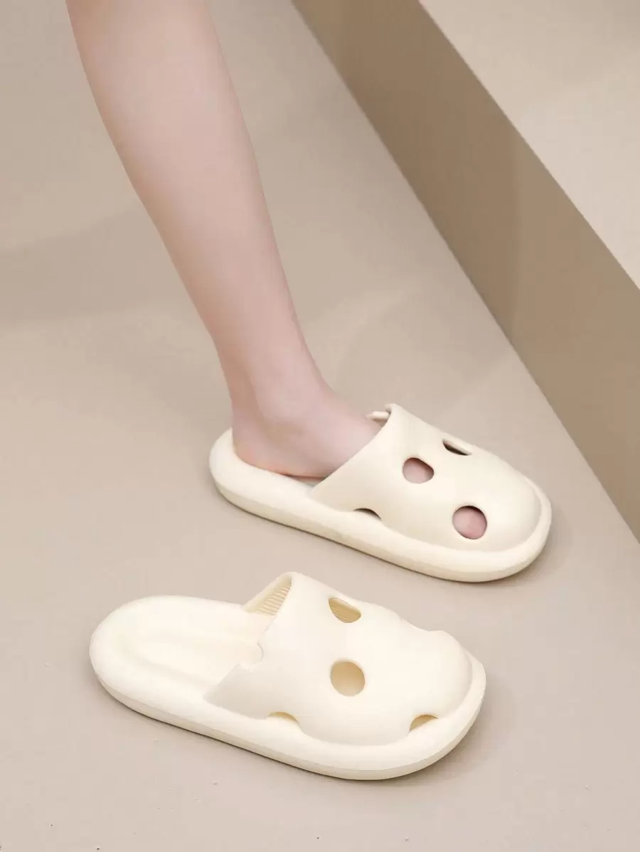 Preppy Yellow Vented Clogs For Women, Hollow Out EVA Clogs - Yellow - View 1