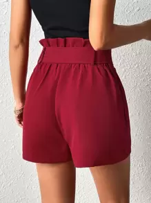 Firerie High Waist Plicated Detail Belted Shorts