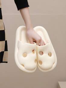 Preppy Yellow Vented Clogs For Women, Hollow Out EVA Clogs - Yellow - View 4