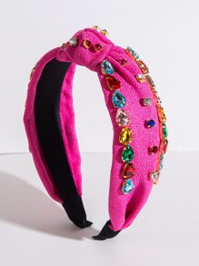 Rhinestone trang trí Headband - Màu Hồng Tươi - Xem 1